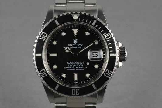 1999 Rolex Submariner 16610 Box and Papers
