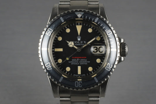 1970 Rolex RED Submariner 1680 Mark 4 Dial with Box and Papers