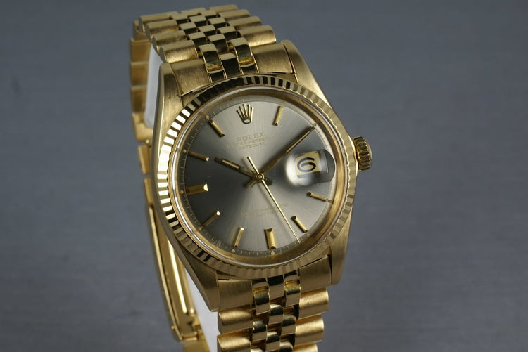 Rolex Datejust  1601 18K with slate gray dial and 18 bracelet