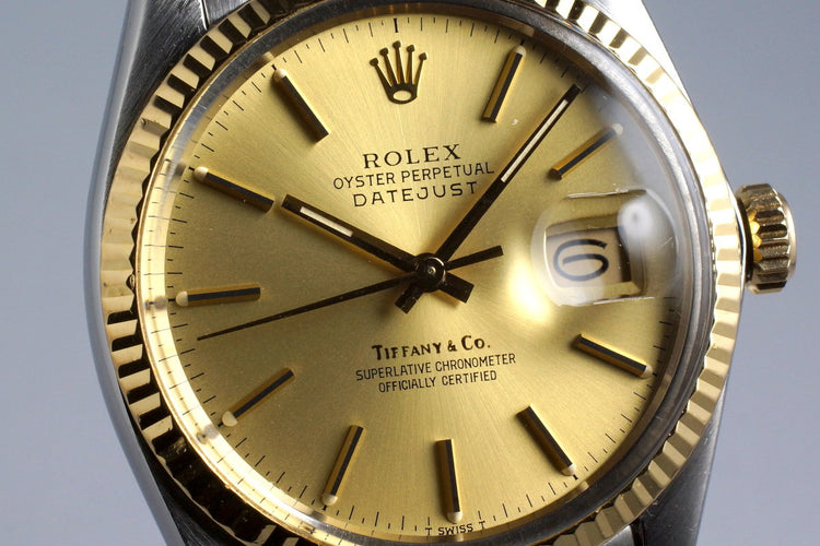 1983 Rolex Two Tone DateJust 16013 Champagne Tiffany & Co. Dial