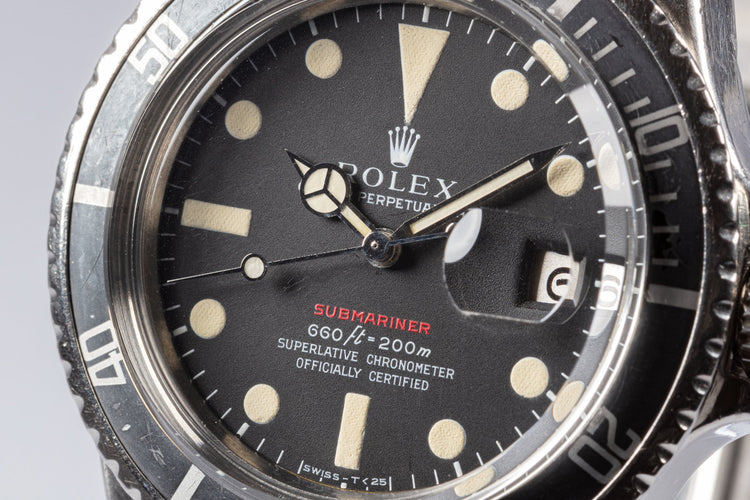 1971 Vintage Rolex MK IV Red Submariner 1680 with Box & Papers