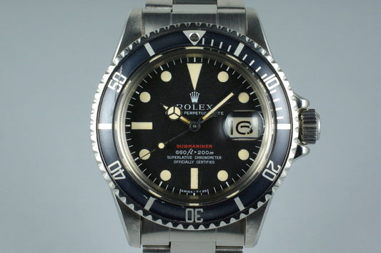 1970 Rolex Red Submariner 1680 Mark IV Dial with Box and Papers (Full Set)