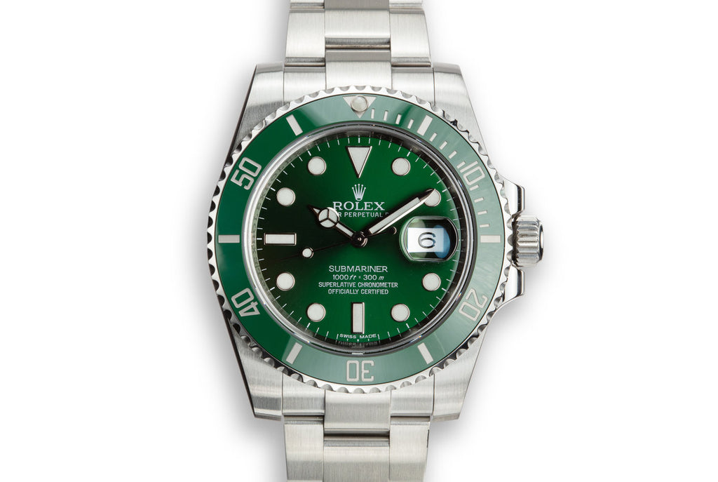 HQ Milton - 2014 Rolex Submariner Hulk 116610LV with Box and Papers,  Inventory #9751, For Sale