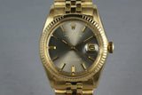 Rolex Datejust  1601 18K with slate gray dial and 18 bracelet