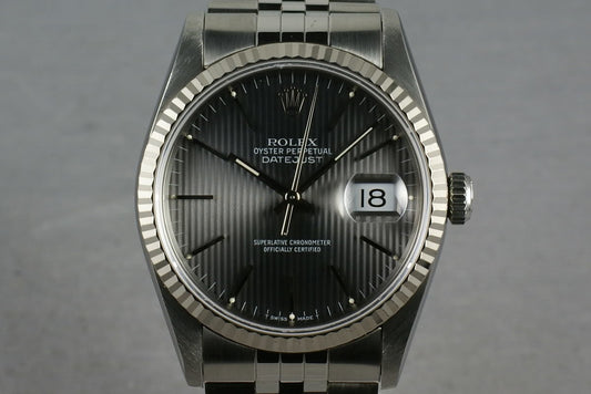 Rolex Datejust 16234 with Gray Tapestry Dial