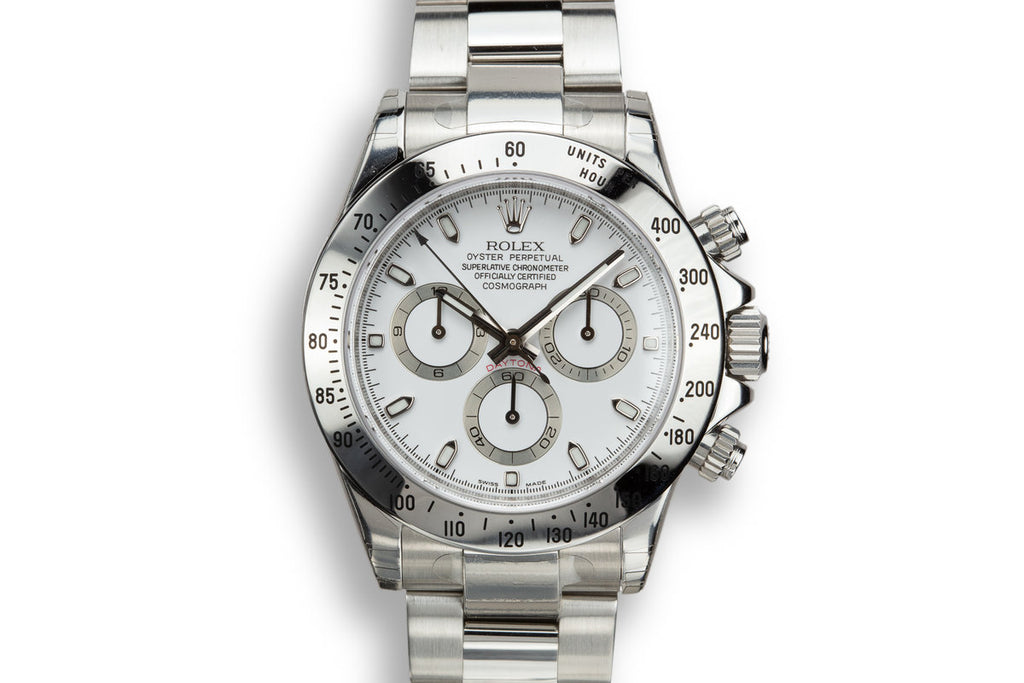 2007 Rolex Daytona 116520 White Dial in Factory Protective Stickers with Box and Papers