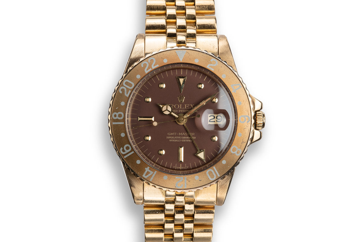 HQ Milton - 1975 Rolex 18K YG GMT-Master 1675 Brown Nipple Dial