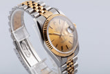 1995 Unpolished Rolex 18K/ST DateJust 16233 Gold Dial
