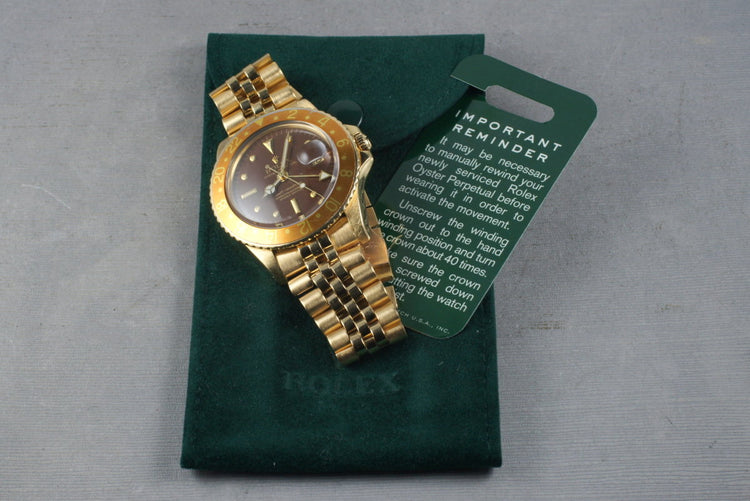 1969 Rolex 18K YG GMT-Master 1675 with Root Beer Dial