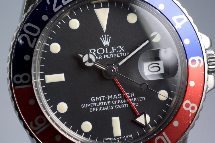 1978 Rolex GMT 1675 Tritium Service Dial