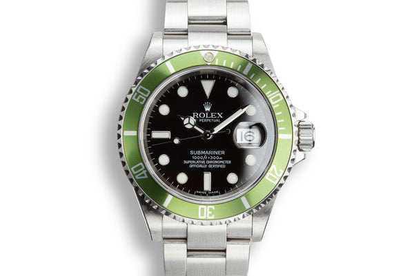 HQ Milton - 2005 Rolex Green Submariner 16610 with Box and Papers