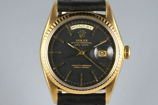 1968 Rolex YG Day-Date 1803 Matte Black Dial