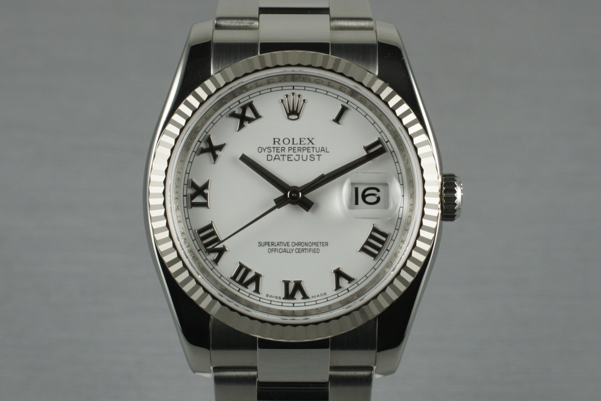 HQ Milton - 2006 Rolex DateJust 116234 with White Roman Numeral