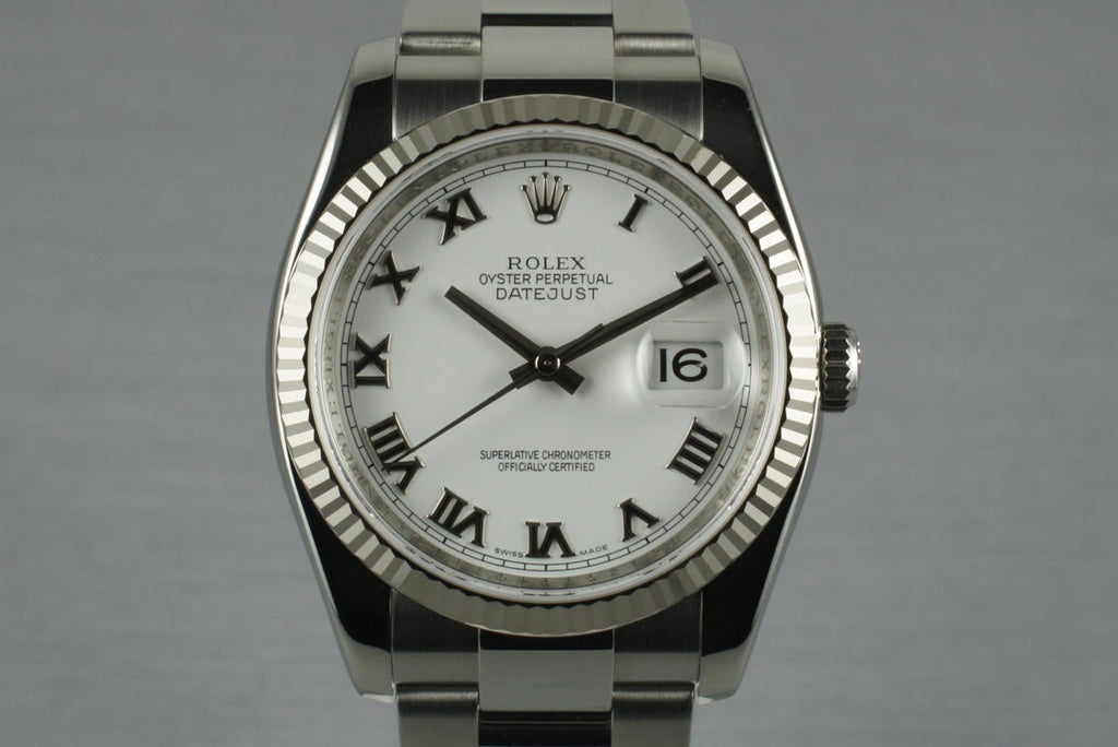 2006 Rolex DateJust 116234 with White Roman Numeral Dial
