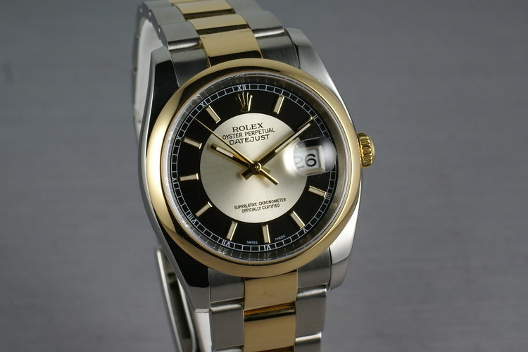 Rolex Datejust 18K and Steel 116203 Tuxedo Dial