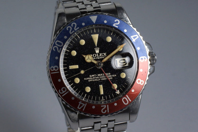 1963 Rolex GMT 1675 PCG Gilt UNDERLINE Dial with RSC Papers