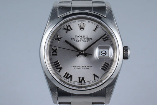 2001 Rolex DateJust 16200 with Silver Roman Dial