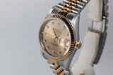 1991 Rolex Two Tone DateJust 16233 With Diamond Dial and Box and Papers