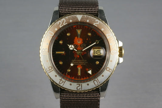 Rolex GMT Two Tone 16753 with root beer tropical nipple dial