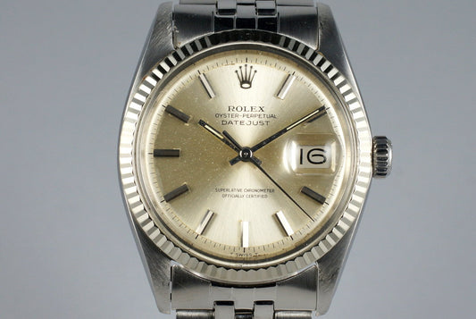 1966 Rolex DateJust 1601 Non-Luminous Silver Dial