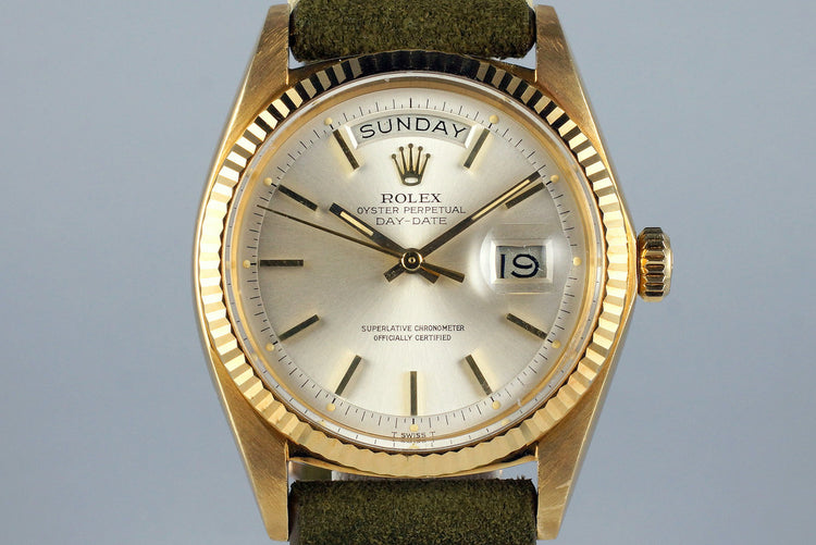 1972 Rolex YG Day-Date 1803 Silver Dial