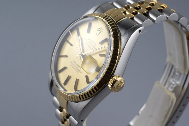 1983 Rolex Two Tone DateJust 16013 Champagne Tiffany & Co. Dial