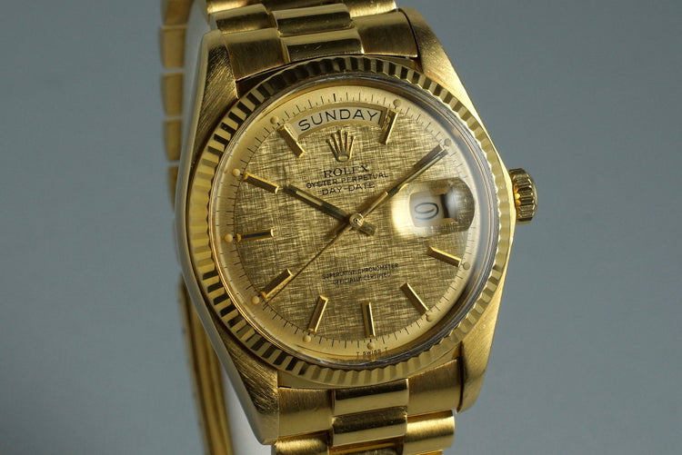 1975 Rolex YG Day-Date 1803 with Champagne Linen Dial