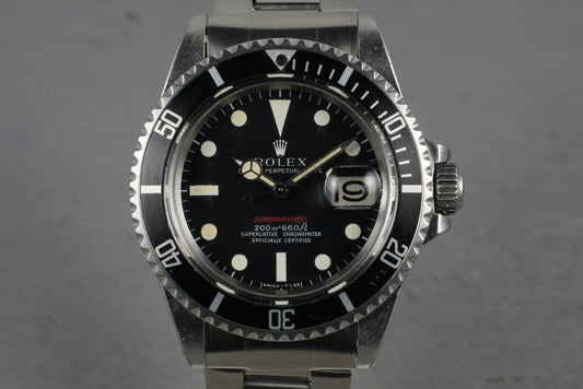 1969 Rolex Red Submariner 1680 Meters First Mark 1 Long F Dial