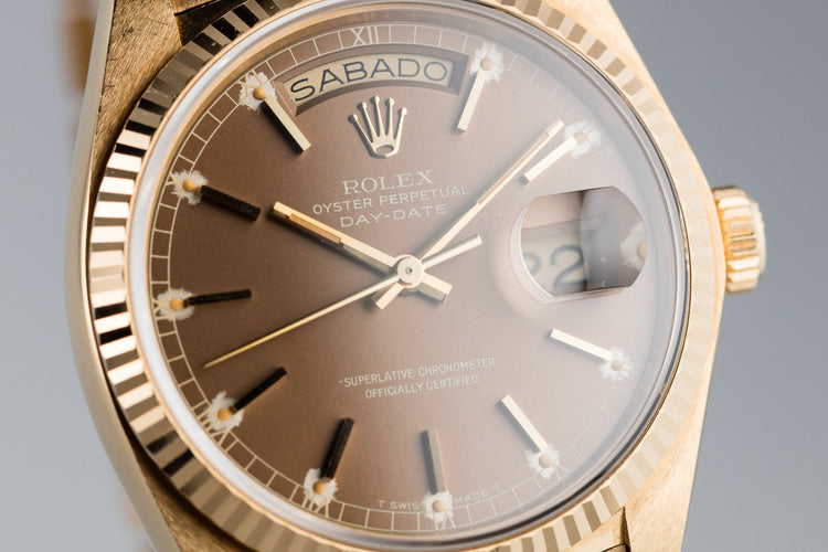1979 Rolex Day-Date 18038 Brown Dial with Service Papers