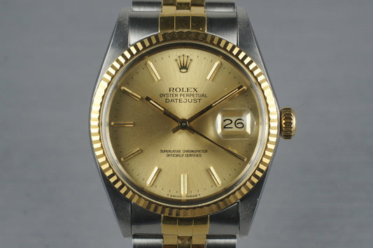 1985 Rolex Two Tone Datejust 16013