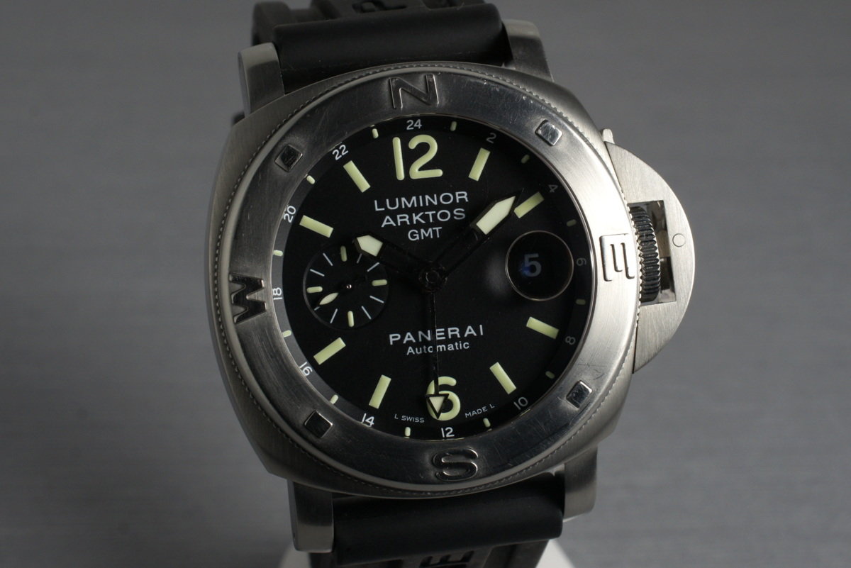 HQ Milton 2005 Panerai PAM 186 Arktos GMT with Box and Papers