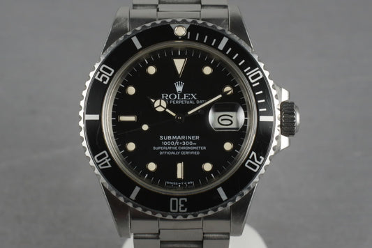 1985 Rolex Submariner 16800 with Box and Papers