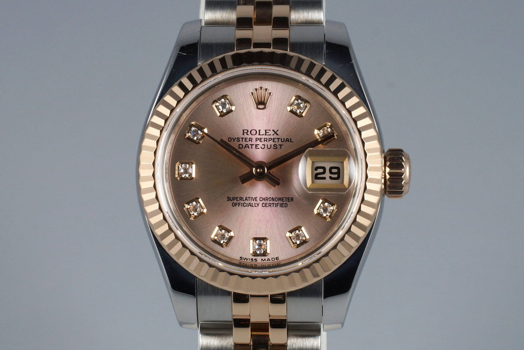 2009 Rolex Ladies Two Tone DateJust 179171 Factory Diamond Rose Dial with Papers