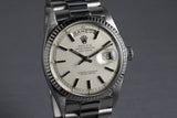 1968 Rolex WG Day-Date 1803 Matte Silver Dial