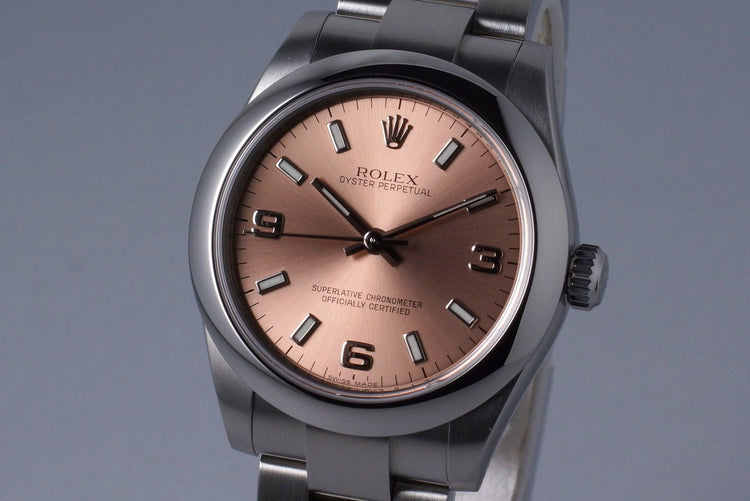2010 Rolex MidSize Oyster Perpetual 177200 Salmon Dial with Box and Papers