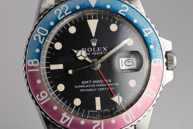1968 Rolex GMT-Master 1675 with Mark 1 Matte Dial and Fuchsia Bezel