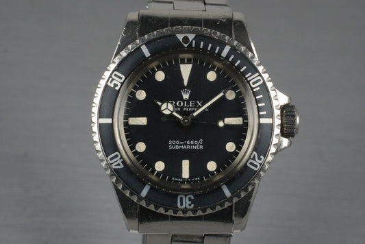1968 Rolex Submariner 5513 Meters First with Box and Receipt