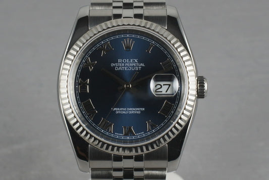 2005 Rolex Modern Datejust 116234 with Blue Roman Dial