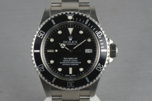 2002 Rolex Sea Dweller 16600 with Box and Guarantee Papers Y serial