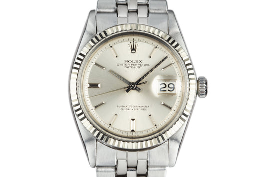 1968 Rolex DateJust 1601 with No Lume Silver Dial