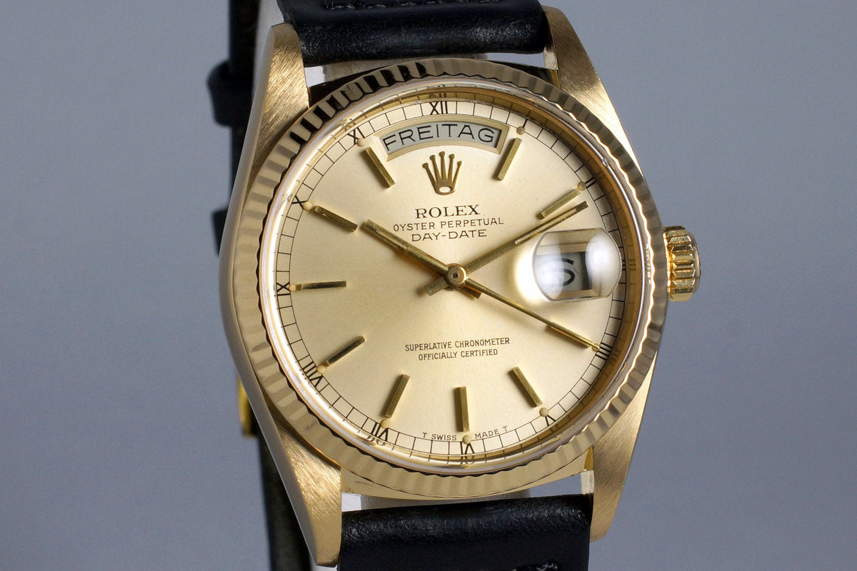 HQ Milton 1985 Rolex YG Day Date 18038 Inventory 8246 For Sale