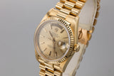 1991 Rolex 18K YG Day-Date 18238 Champagne Dial with Box and Papers