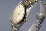 1991 Rolex Two Tone Oyster Perpetual 14233 Champagne Dial