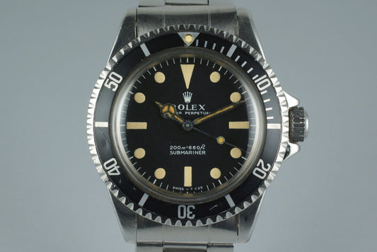 1967 Rolex Submariner 5513 Meters First with Box and Papers