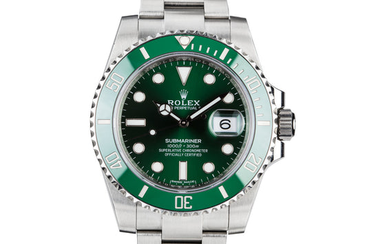 2017 Rolex Green Submariner 116610LV "Hulk" with Box and Papers