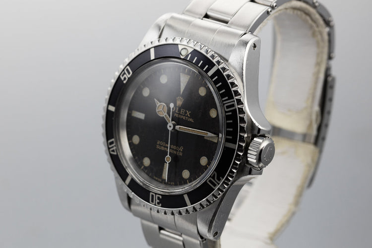 1967 Rolex Submariner 5513 Gilt Meters First Dial with Spider Cracking Patina