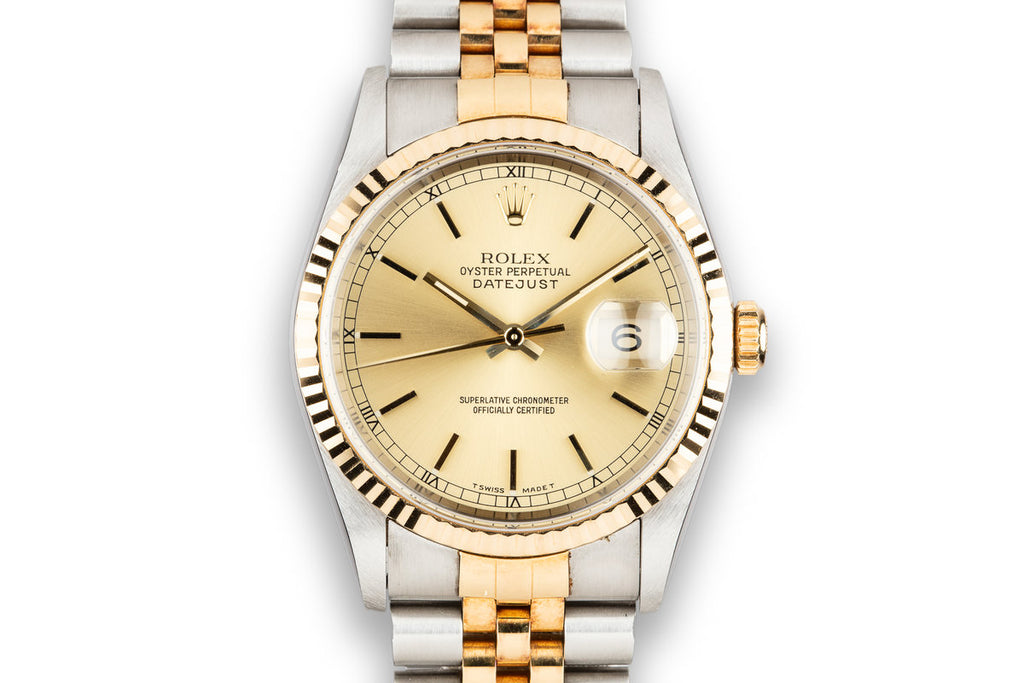 1995 Rolex Two-Tone DateJust 16233 Champagne Dial with Box and Papers