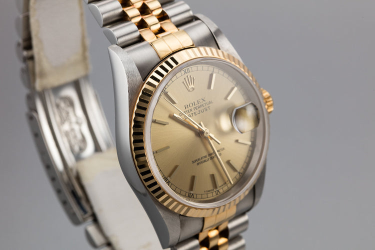 1995 Rolex Two-Tone DateJust 16233 Champagne Dial with Box and Papers