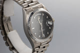1981 Rolex 18K White Gold Day-Date 18039 with Black Diamond Dial
