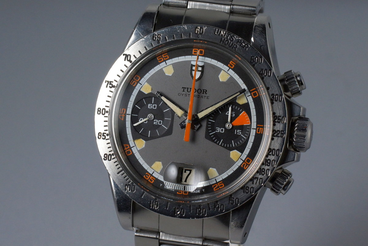 Tudor 7032/0 — Grey Home Plate Dial. · Photo: HQ Milton · © HQ Milton, used with permission · Source: https://hqmilton.com/products/1971-tudor-monte-carlo-7032-0-home-plate-dial-1